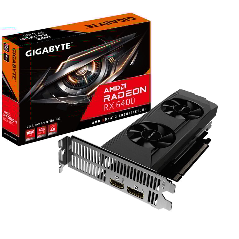 GIGABYTE Radeon RX 6400 D6 LOW AMD 4 Go GDDR6 Neuf