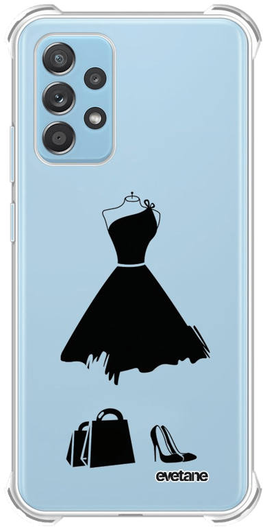 Evetane Coque Samsung Galaxy A52 anti-choc souple angles renforcés transparente Motif My little blac