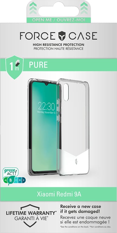 Coque Renforcée Xiaomi Redmi 9A PURE Garantie à vie Transparente Force Case