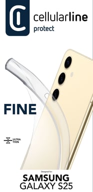 Custodia Ultraslim in Gomma Morbida per Galaxy S25 Fine di Cellularline