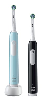 Oral-B Pro 1 PRO1CRSDUO brosse à dents électrique Adulte Brosse à dents rotative oscillante Noir, Turquoise, Blanc