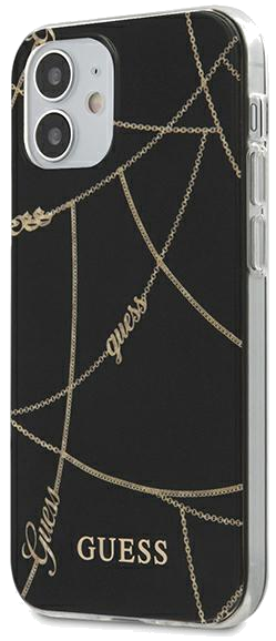 Guess étui pour iPhone 12 mini 5.4 noir Gold Chain Collection