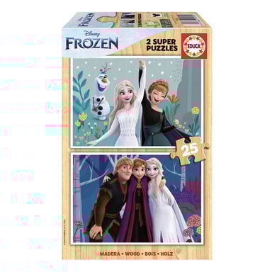 Puzzles de madera La Reina de las Nieves - 2 puzzles, 25 piezas cada uno