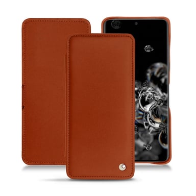 Housse cuir Samsung Galaxy S20+ 5G -  - Orange - Cuir vegan