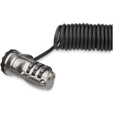 StarTech.com LTLOCK3DCOIL cable antirrobo Negro, Acero inoxidable 1,8 m
