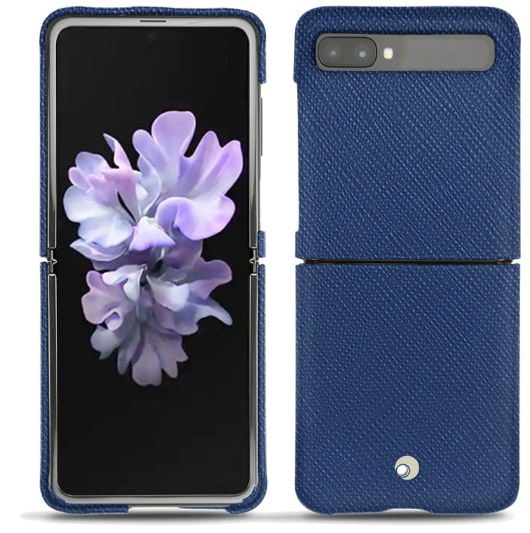 Coque cuir Samsung Galaxy Z Flip - Seconde peauBleu