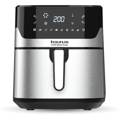 Taurus Air Fry Digital 7S Wall Unique 6,5 L Autonome 1600 W Friteuse d'air chaud Noir, Acier inoxydable