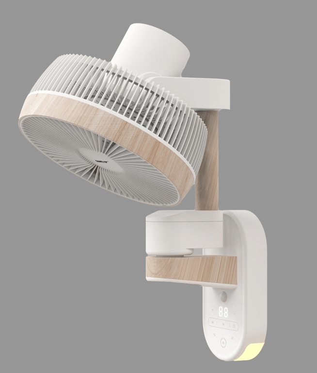 Fanelite Ventilateur mural FS09 Moteur DC Hélice 20cm 8 vitesses Fonction éclairage LED & détecteur de mouvement Silencieux Neuf - vue 4