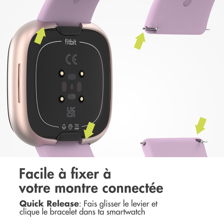 imoshion Bracelet en silicone pour Fitbit Versa 2 / Versa Lite Taille Vieux Neuf - vue 2