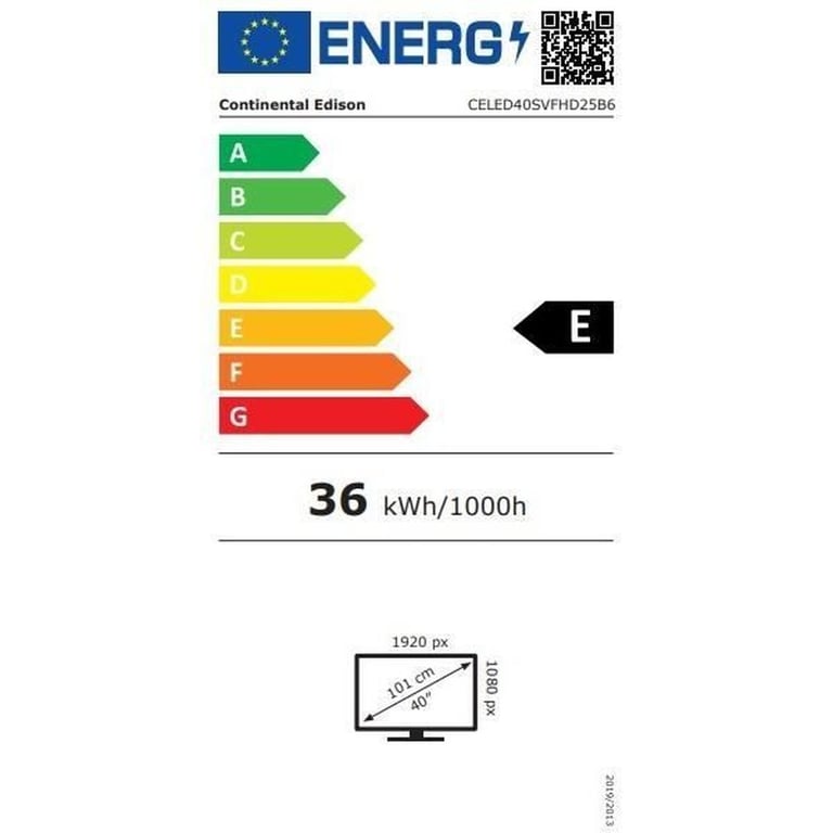 TV LED CONTINENTAL EDISON CELED40SVFHD25B6 FHD 40“ 101 cm SMART VIDAA 3xHDMI 2xUSB - vue 3