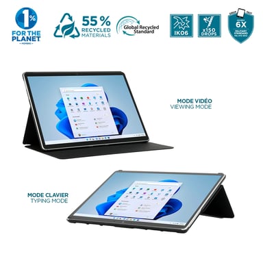 Mobilis RE.LIFE 33 cm Nero - Borsa per laptop e custodia protettiva ecologica per Microsoft Surface Pro 8 13''