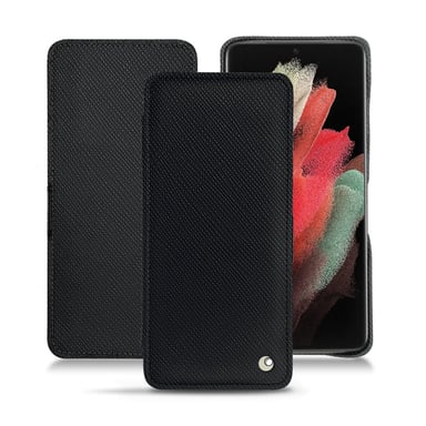 Housse cuir Samsung Galaxy S21 Ultra -  - Noir - Cuir saffiano