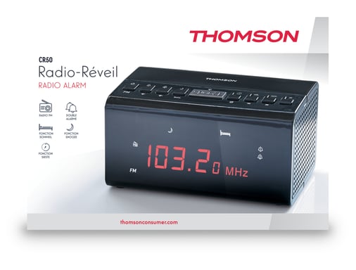 Thomson CR50 Radio portable Horloge Noir