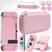 Estuche de transporte y accesorios compatibles con Nintendo Switch Pink 10-Piece