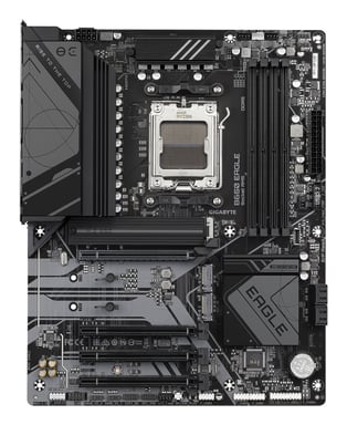 GIGABYTE B650 EAGLE Placa base - AMD Ryzen serie 9000, VRM de 12+2+2 fases, hasta 7600 MHz DDR5 (OC), 1xPCIe 5.0 + 2xPCIe 4.0 M.2, LAN GbE, USB 3.2 Gen 2
