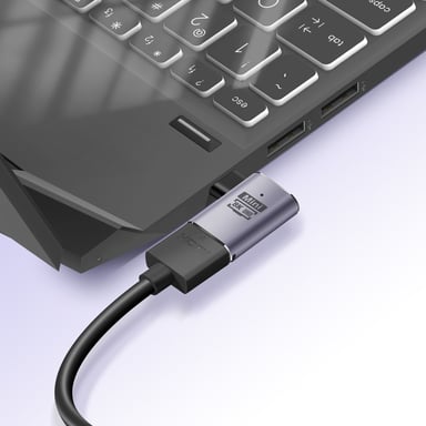 LinQ Adaptador de Video 8K UHD HDMI Hembra a Mini HDMI Macho Curvo a la Derecha Gris