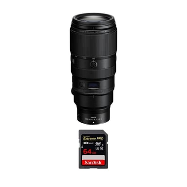 Objetivo Nikon Z 100-400mm F4.5-5.6 VR S + 1 SanDisk 64GB Extreme PRO UHS-II + Ebook ''20 consejos para fotos que impactan''