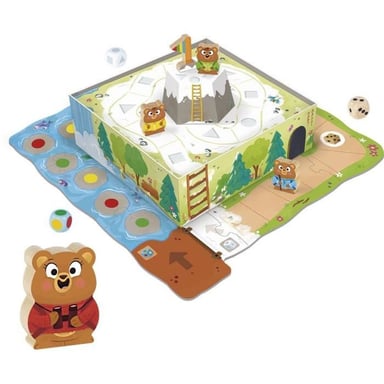 Jeu de société éducatif GOULA L'Aventure des Oursons 3+ 2-4 joueurs Multicolore Plateau 3D et dés en bois