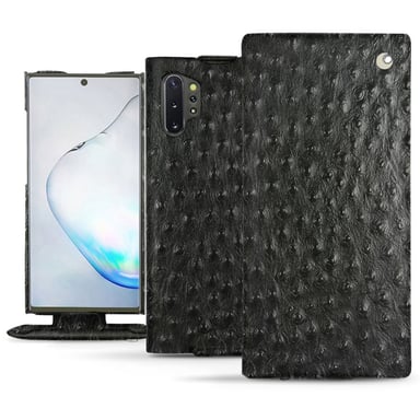 Funda de piel Samsung Galaxy Note10+ - Solapa vertical - Negro - Cueros especiales