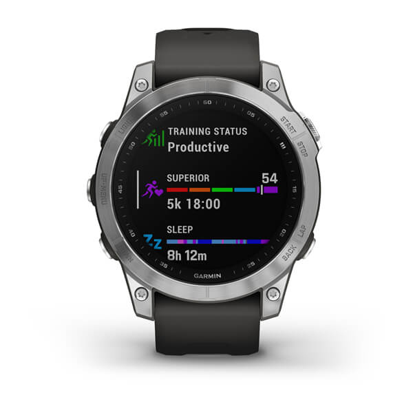 Reloj GPS conectado - GARMIN - F?nix 7 - Plata con correa gris