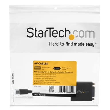 STARTECH.COM Mini DisplayPort to DVI Video Adapter - Mini DP to DVI Converter - 1920x1200