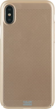 Carcasa rígida dorada perforada Colorblock para iPhone X/XS