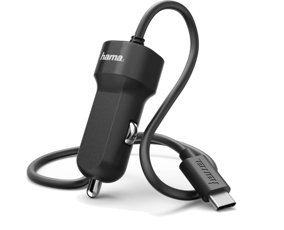 Chargeur pour voiture, USB Type-C, 3A, noir