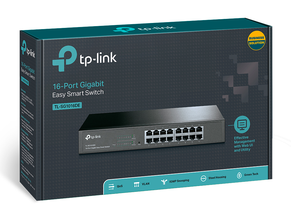 TP-Link TL-SG1016DE Géré L2 Gigabit Ethernet (10/100/1000) 1U Noir - Neuf