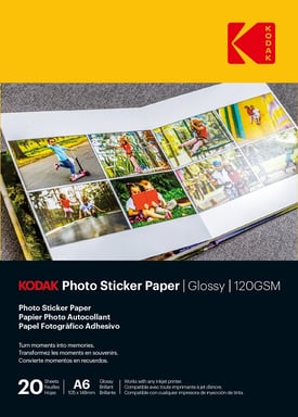 KODAK Photo Sticker Paper A6 X20 | Gloss 120gsm
