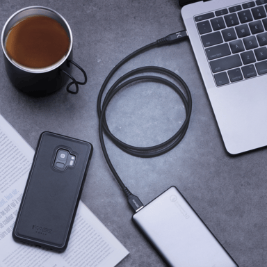 Cavo di ricarica rapida USB 3.1 Gen 2 da USB-C a USB-A con intreccio metallico per ricarica/sincronizzazione (1M), nero