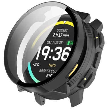 Funda Protectora Compatible con Suunto Vertical 2, Carcasa Integrada de Vidrio Templado PC Black