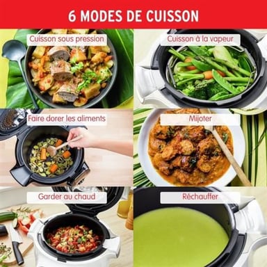 Olla a presión inteligente Moulinex Cookeo con 80 recetas, modelo CE854B10, 1600 W, color gris