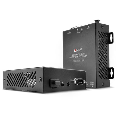 Lindy Kit Extender HDMI 4K60, USB, IR & RS232 sur fibre optique, 300m