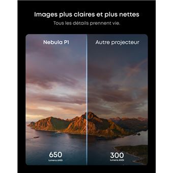 Anker Projecteur portable DLP Soundcore Nebula P1 650 ANSI lumens Full HD 1080p Gris avec enceintes 2.0 détachables et Google TV - Neuf Gris - vue 2