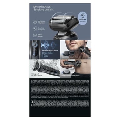 Rasoir électrique BRAUN Series 6 - Noir - Autonomie 60 minutes - Charge rapide 5 minutes
