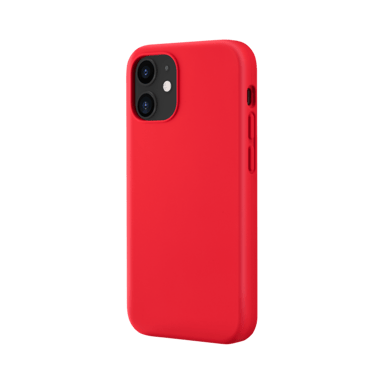 Custodia antiurto in morbido silicone gel per Apple iPhone 12 mini, rosso fuoco