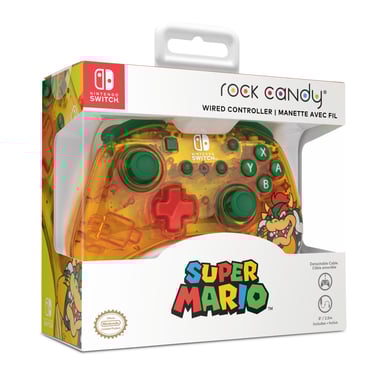 Rock Candy: Lemon Bomb Bowser Vert, Translucide, Jaune USB Manette de jeu Analogique/Numérique Nintendo Switch, Nintendo Switch Lite, Nintendo Switch OLED