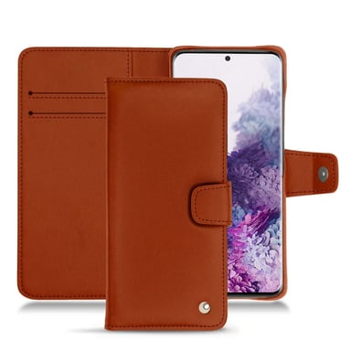 Housse cuir Samsung Galaxy S20 -  - Orange - Cuir vegan