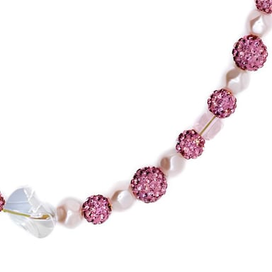 Cinturino per telefono con perle rosa e cristalli ultra eleganti