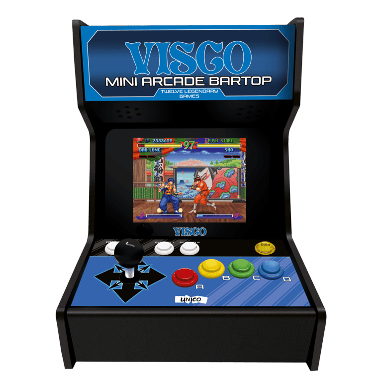 VISCO Mini Borne d'Arcade type BARTOP + 12 Jeux - Neuf