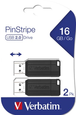 Verbatim PinStripe lecteur USB flash 16 Go USB Type-A 2.0 Noir