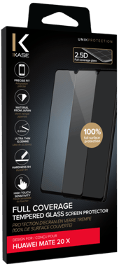 Pellicola protettiva in vetro temperato (100% di copertura della superficie) per Huawei Mate 20 X, nero