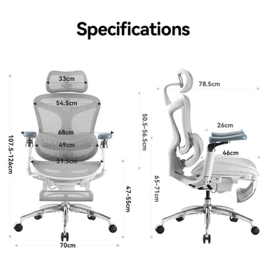 Sillón de Oficina Ergonómico SIHOO Doro C300 Pro Blanco – Reposabrazos 6D, Soporte Lumbar Adaptativo, Respaldo de Malla Transpirable, Inclinación 135°