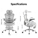 Sillón de Oficina Ergonómico SIHOO Doro C300 Pro Blanco – Reposabrazos 6D, Soporte Lumbar Adaptativo, Respaldo de Malla Transpirable, Inclinación 135°