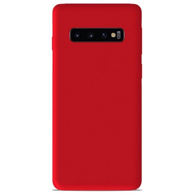 Coque silicone unie Mat Rouge compatible Samsung Galaxy S10 Plus
