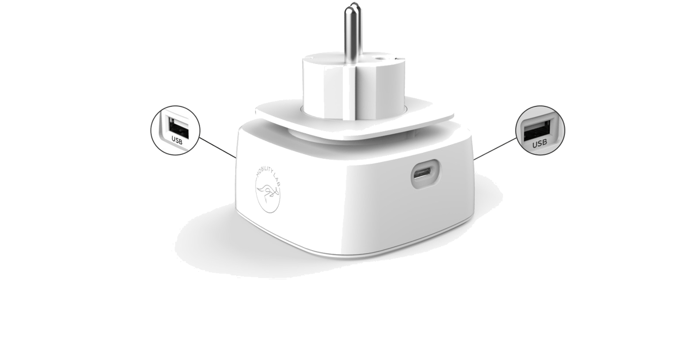 MOBILITY LAB - Prise Murale + 2 Ports USB et 1 USB-C