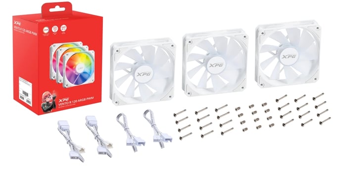 XPG VENTO R 120 ARGB PWM Boitier PC Ventilateur 12 cm Blanc 1 pièce(s)