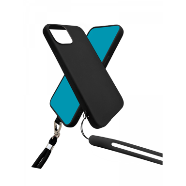 JAYM - Coque Silicone Noire pour Samsung Galaxy S23 Plus - Tour de Cou et Tour de Poignet inclus - intérieur 100% microfibre