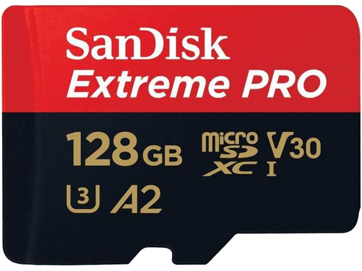 SanDisk Extreme Pro - micro SD Carte mémoire flash 128Go micro SDXC Class 10 UHS-I U3 V30 170Mo/s A2