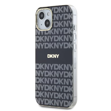 Étui DKNY pour iPhone 15 6.1'' noir étui rigide IML Mono & Stripe MagSafe